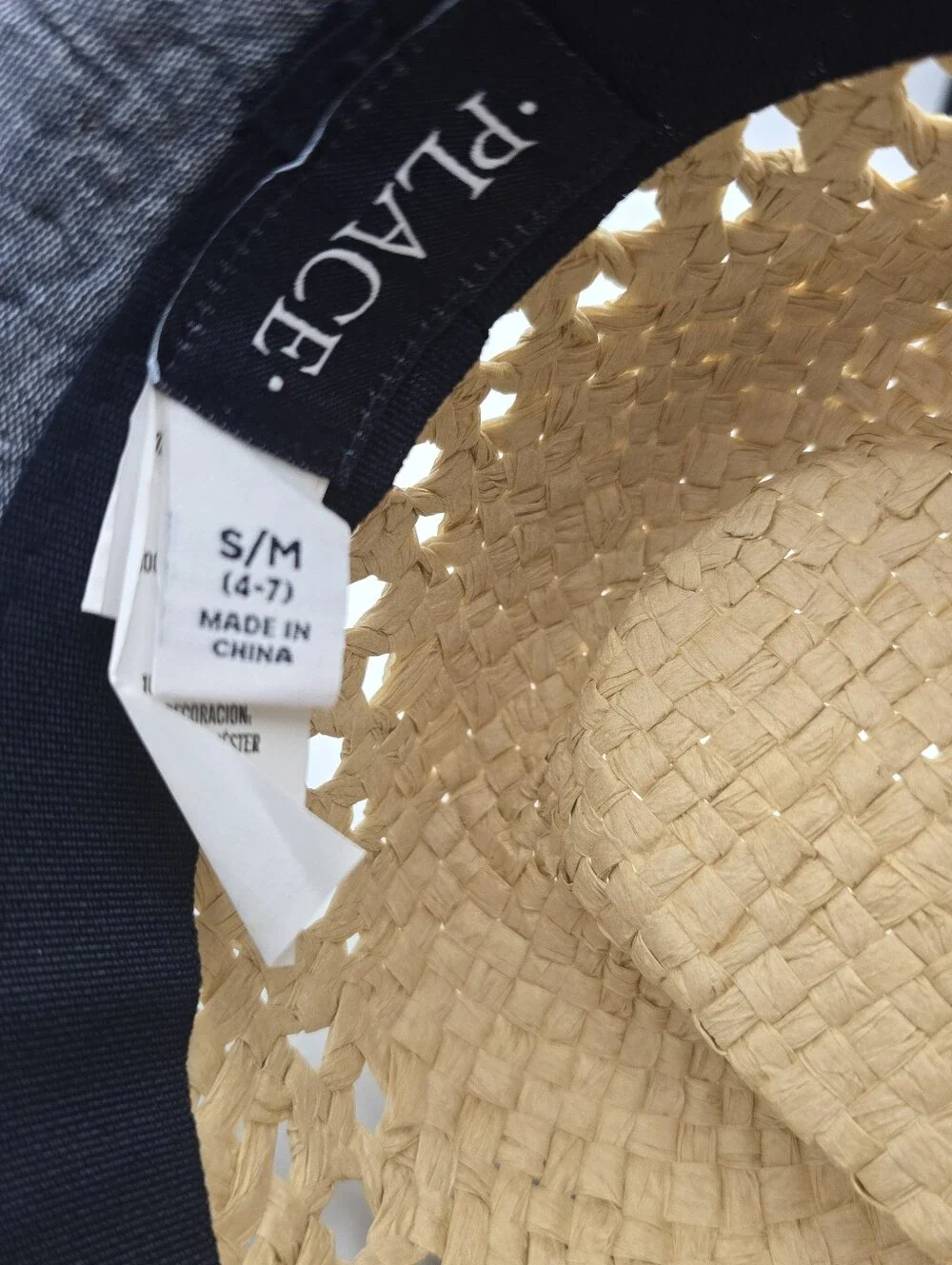 Kids Place Straw Trilby Fedora Hat Size S/M (4-7